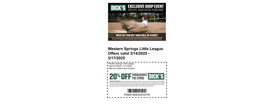 Dick's Coupon For Registering !!!